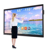 Tableau interactif intelligent Android 14 de 65 pouces 4K anti-reflet avec SDK activé, service OEM pour agences et salles de conférence