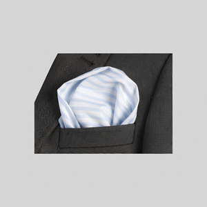 Pañuelo de Bolsillo con Cuello a Rayas Blancas para Hombre, Talla Única, Tejido Textil TR - Product Image 2