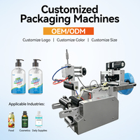 Aplicador de Etiquetas Semiautomático Compacto y Popular para Botellas Redondas con Impresora de Códigos para Botellas de Bebidas, Frascos de Salsas, Botellas de Perfume