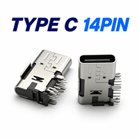 Connecteur de prise à angle droit de type C 14 broches stable pour carte passerelle IoT, interface signal et alimentation PCB