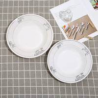 Lots de vaisselle en gros : Assiettes en mélamine pour usage domestique, assiettes en plastique blanches, plats ronds en mélamine de 9 pouces