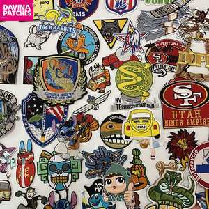 Qualité Broderie Autocollants Presse À Chaud Badge Vêtements Tissé Tissu <span class=keywords><strong>Feutre</strong></span> Personnalisé Broderie Patch Fer sur Patch Applique pour Jeans - Product Image 1