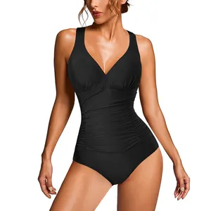 Deep V Sexy Women Tummy Control Swimsuits Shape Wear Swimsuit Plus Size Bikini Underwear One Piece Swimsuit