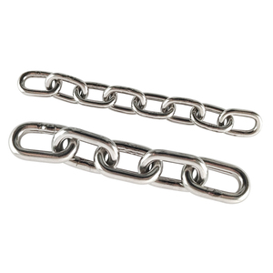 Cadena soldada de eslabones cortos de acero <span class=keywords><strong>Din5685</strong></span> Cadena de eslabones largos de acero inoxidable