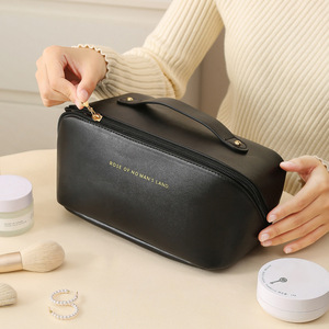 <strong>Large</strong> Capacity Portable Travel Zipper <strong>Cosmetic</strong> <strong>Bag</strong> Waterproof Toiletry <strong>Bag</strong> PU Leather Makeup <strong>Bag</strong> - Product Image 6