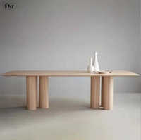 Table à manger nordique en bois massif moderne Simple Long établi bureau créatif Table de négociation légère de luxe pour hôtels