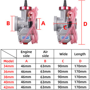 Carburador Horizontal ZUQING PWK34 36 38 40 42 Universal para Motocicletas Todoterreno - Product Image 5