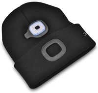 Etsfmoa Bonnet rayé unisexe avec lumière, cadeaux pour homme, père, USB rechargeable, 100% coton, hiver