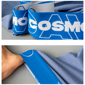 Bóxer transpirable para adultos con logotipo de cintura de tiro medio de alta calidad, ropa interior de algodón orgánico 100% para hombres de pierna corta con venta al por mayor - Product Image 3