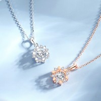 Collar de Moissanita con Colgante de Halo Floral de Corte Redondo de 6mm para Mujer, Plata de Ley 925, Disponible para Venta al por Mayor a Boutiques