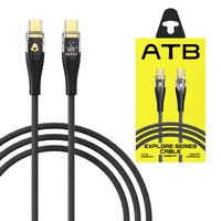 Câble de données de téléphone portable à charge rapide plaqué or transparent (1.2m)