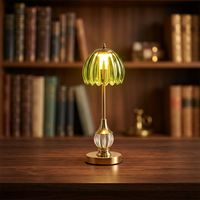 Lámpara de Mesa Moderna con Batería, de Hierro y Vidrio, con Intensidad Regulable, Táctil, Luz Nocturna Ambiental, Recargable, Inalámbrica, de Lujo, Portátil para Hotel