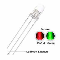 LED à anode cathodique commune, rond, type chapeau de paille, tricolore, 10mm 8mm 5mm 3mm