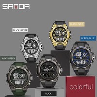 Reloj LED Digital SANDA 6024 para hombre, reloj de pulsera deportivo de cuarzo, reloj electrónico impermeable de lujo para hombre, cronómetro para hombre