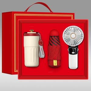 Promotional Graduation Christmas Wedding Souvenirs Gift Set with Silk Screen Printed Mug <b>Umbrella</b> <b>Foldable</b> Fan Event Souvenirs - Product Image 2
