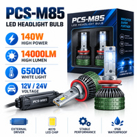 Kit de phares LED PCS-M85 14000LM 140W, 24 LED, puce Matrix 4070, double cuivre, H7 H11 9005 9006, IP68, homologué DOT E-mark, kit CANBUS