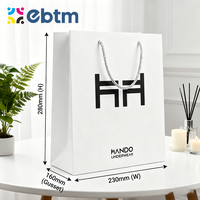 Sacs cadeaux en papier d'art de luxe en gros avec poignées personnalisées, emballage recyclable pour sous-vêtements, vêtements, chaussures, chaussettes, avec logo de marque