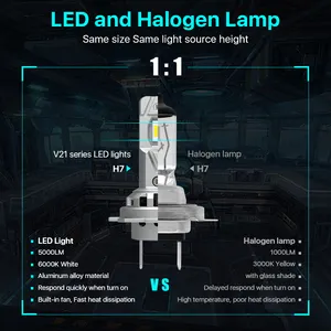 H7 LED 헤드라이트 전구 80W Canbus 10000LM 1:1 디자인 H18 H3 H4 H11 9005 9006 12V 자동 LED 램프 피아트 도요타 폭스바겐 기아 소원