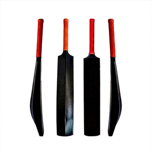 Bate de Críquet de Fibra de Carbono, Mango Rojo, Hoja Negra, Duradero, Ligero, Ambidiestro, Grosor de 13-16 mm, Equipo Deportivo - Product Image 1