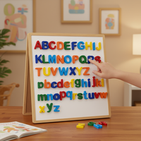 Jeu éducatif magnétique de 130 pièces : alphabet, lettres magnétiques en plastique et tableau d'écriture – Outil d'apprentissage précoce de l'anglais