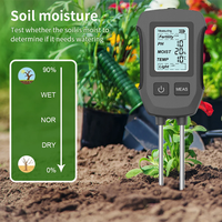 Alat Ukur Kesuburan Tanah 5 in 1, Pengukur PH Digital, Monitor Nutrisi, Penganalisis Cepat, Sensor Kesuburan Tanah