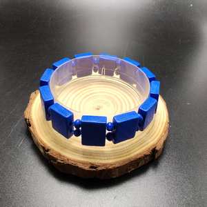 Pulsera de panel en blanco de madera para icono Santo religioso Pulsera de pieza cuadrada de madera <span class=keywords><strong>Rosario</strong></span> Pulsera elástica - Product Image 4