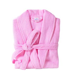 Peignoir pour femme personnalisé, 100% coton pur, peignoir de bain rose en tissu éponge avec logo - Product Image 1