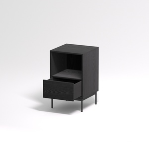 Comodino Minimalista Moderno Italiano in Pietra, Multifunzionale, per Stanze Piccole, Ultra-Sottile, con Spazio di Archiviazione, Arredamento Camera da Letto, Nero - Product Image 4