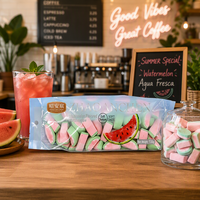 Offre Spéciale – Guimauves en forme de tranches de pastèque, 138g, saveur pastèque, rose et vert, moelleuses et gonflées, vente en gros pour les fêtes estivales