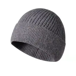 Berretti multi-colore all'ingrosso per gli uomini Logo personalizzato maglia berretto inverno caldo 100% lana tessuto morbido pianura uomini maglia berretto