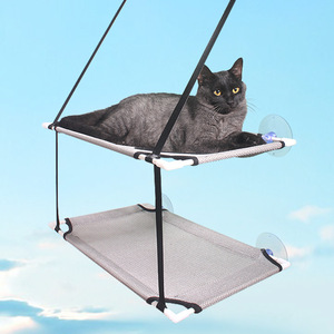 Hamaca Cuadrada Sólida para Gatos <span class=keywords><strong>WOWO</strong></span>, para Colgar en la Pared, Cama para Mascotas con Cubierta Extraíble y Lavable, Relleno de Poliéster y Diseño con Ventana - Product Image 5