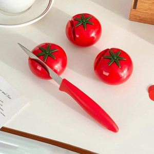 Custom Logo UV Printed Mini Tomato <b>Knife</b> <b>Sharpener</b> Persimmon-Shaped Red Professional Multi-Grit Ceramic Stainless Steel - Product Image 4