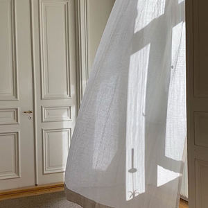 Voilages extra hauts en lin transparent à motif floral pour salon, chambre, hôpital, hôtel et usage extérieur - Product Image 4