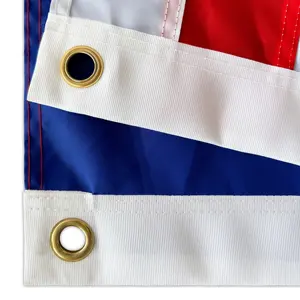 Luxury Made Embroidered Polyester Malaysian Flag Banner With Brass Grommet Waterproof Embroidered Nylon Country Flag Of Malaysia