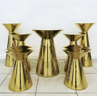 Vente en gros Table en acier inoxydable de haute qualité Table de bar ronde en or pour hôtel restaurant décoration d'événement de mariage