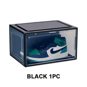 Plastic Shoe Storage Boxes Large Size Side Open Magnetic Stack-able acrylic shoe box storage shoe box