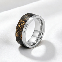 Nouvelle Arrivée Bague en Carbure de Tungstène et Fibre de Carbone Plaqué Argent 8mm Coupe Plate pour Mariage ou Anniversaire Homme Femme Confort Optimal