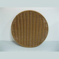 Tapis de table rond en rotin PP tressé, imperméable, facile à nettoyer, léger, pour boulangerie, café, comptoir de cuisine