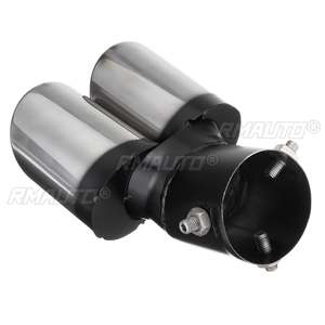 Tuyau d'échappement universel double sortie 63 mm en acier inoxydable pour voiture, embout de silencieux à double sortie - Product Image 3