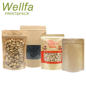 Custom stampato riciclabile <span class=keywords><strong>biscotti</strong></span> Stand Up sacchetto con cerniera biscotto sacchetto di carta Kraft con finestra di imballaggio per <span class=keywords><strong>biscotti</strong></span> Doypack - Product Image 3