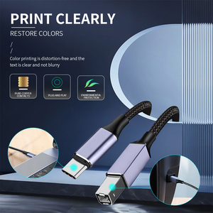 C型/USB2.0公到usb-b公黑色尼龙编织纤维护套高速数据扫描仪传真MFP同步打印机电缆 - Product Image 4