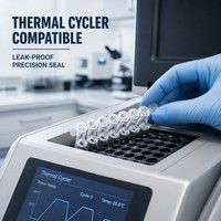 Tubes PCR transparents à huit bandes 0,2 ml 200 µl non stériles avec bouchons intégrés, consommables jetables pour expériences PCR quantitatives