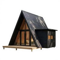 Cabine de glamping triangulaire extensible avec grandes fenêtres en verre, porte de sécurité en acier, salon, protection de l'environnement
