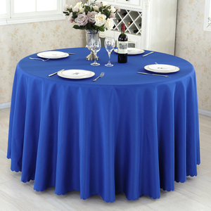 Polyester Đồng bằng màu trắng 120 "132" inch Khăn trải bàn Vòng bảng vải bảng bìa cho tiệc cưới tiệc sự kiện - Product Image 5