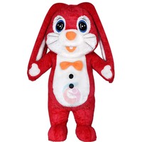 Haute qualité adulte taille longues oreilles gonflable Animal personnage dessin animé lapin lapin mascotte Costume avec batterie