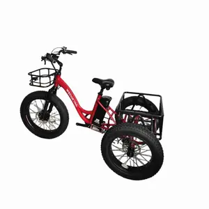 Оптовая продажа электровелосипед 48 В 500 Вт 35км/ч грузовой велосипед 20-дюймовый Электрический трехколесный велосипед электрический велосипед