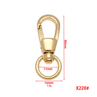 Source d'approvisionnement sanp crochet suspendu plaqué petite taille porte-clés en alliage de zinc boucle à queue ronde épaissie métal clip pour animaux de compagnie