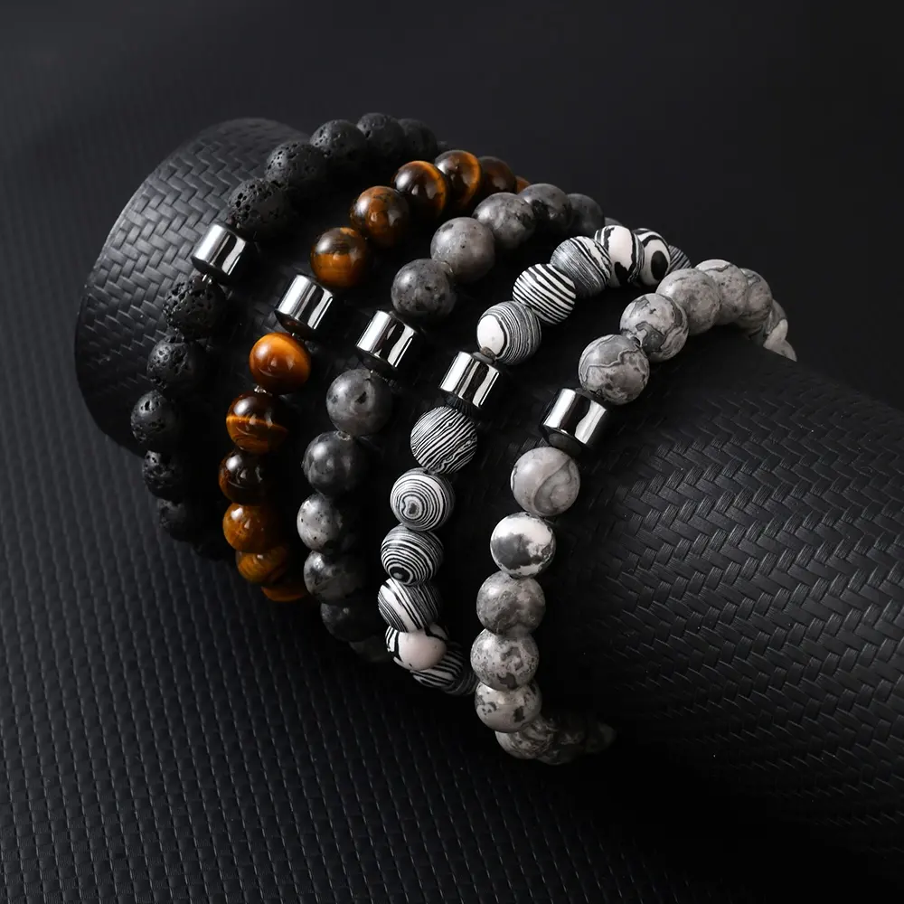 F546 gioielli per innamorati caldi braccialetti con pietre preziose naturali braccialetti con perline di pietra turchese curativa di uomini