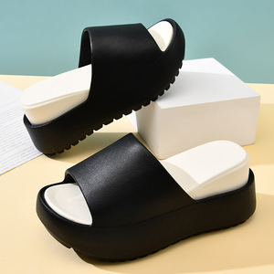 Guru Women's <b>Platform</b> Sandals <b>Black</b> EVA Peep Toe Summer Height Increasing Comfortable Non Slip <b>Heeled</b> Sandals - Product Image 1