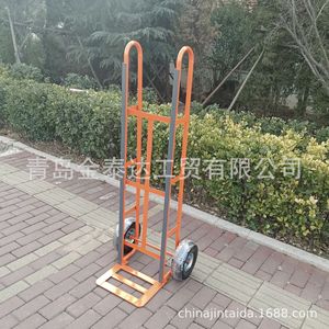 Carretilla de Mano de 2 Ruedas con Plataforma de Acero, Vehículo de Transporte de Materiales Industrial de Alta Resistencia - Product Image 1